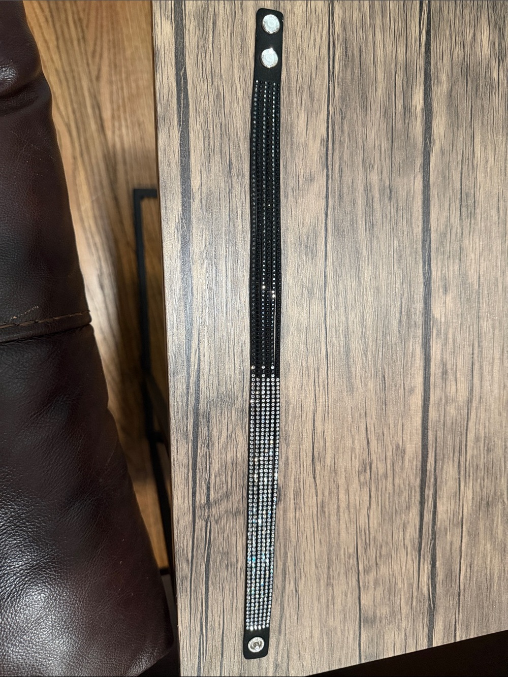 Swarovski Black and Silver Crystal Multi-Row Snap Wrap Bracelet